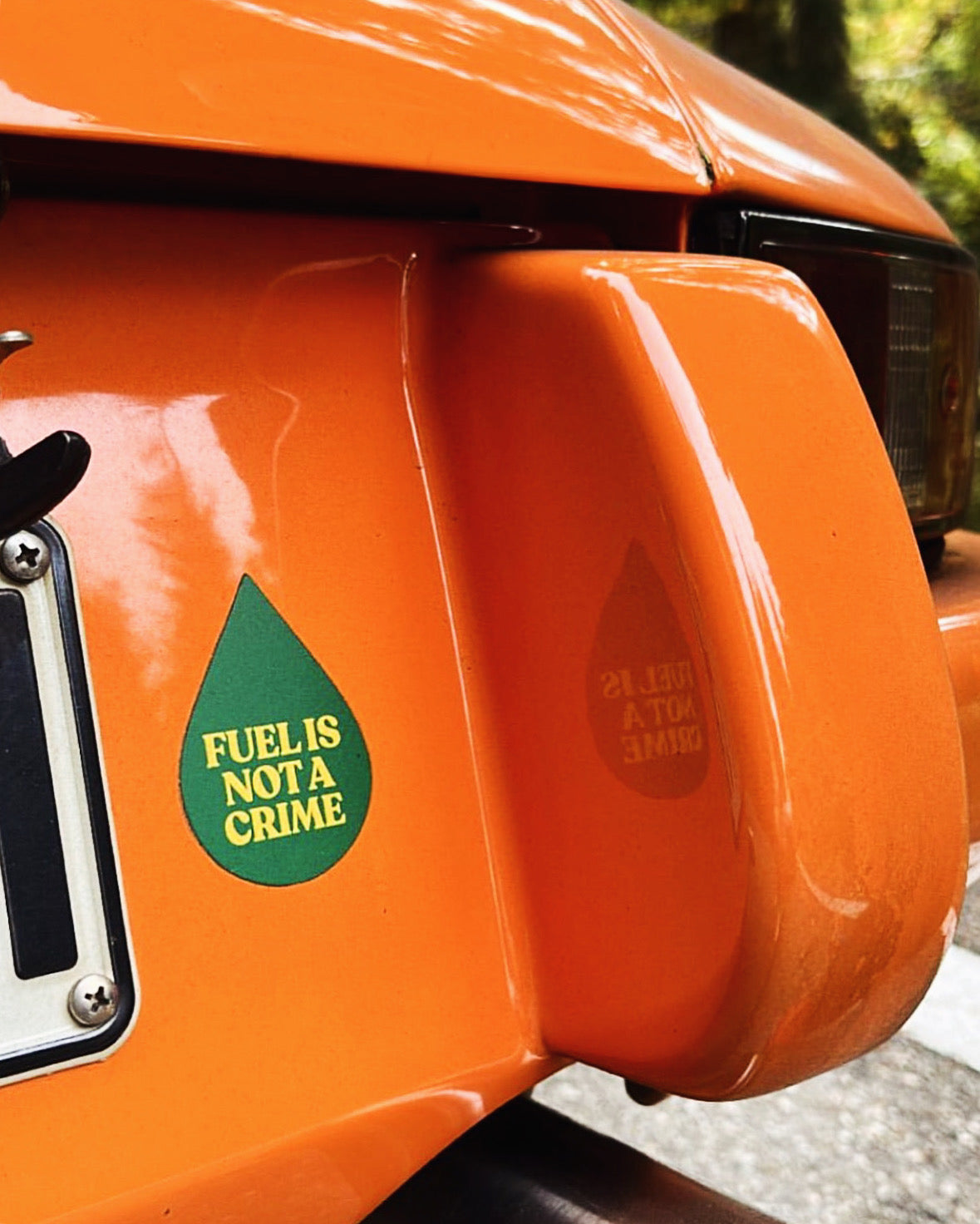 FUEL IS NOT A CRIME STICKER