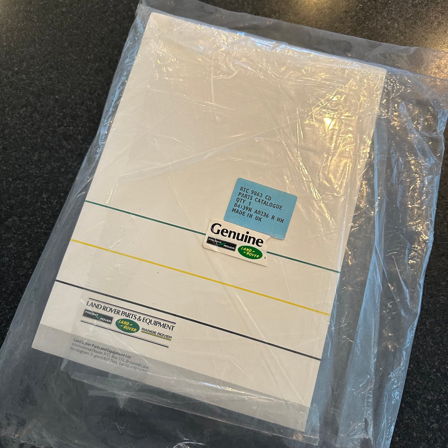 One Ten Parts Catalogue Up To August 1986