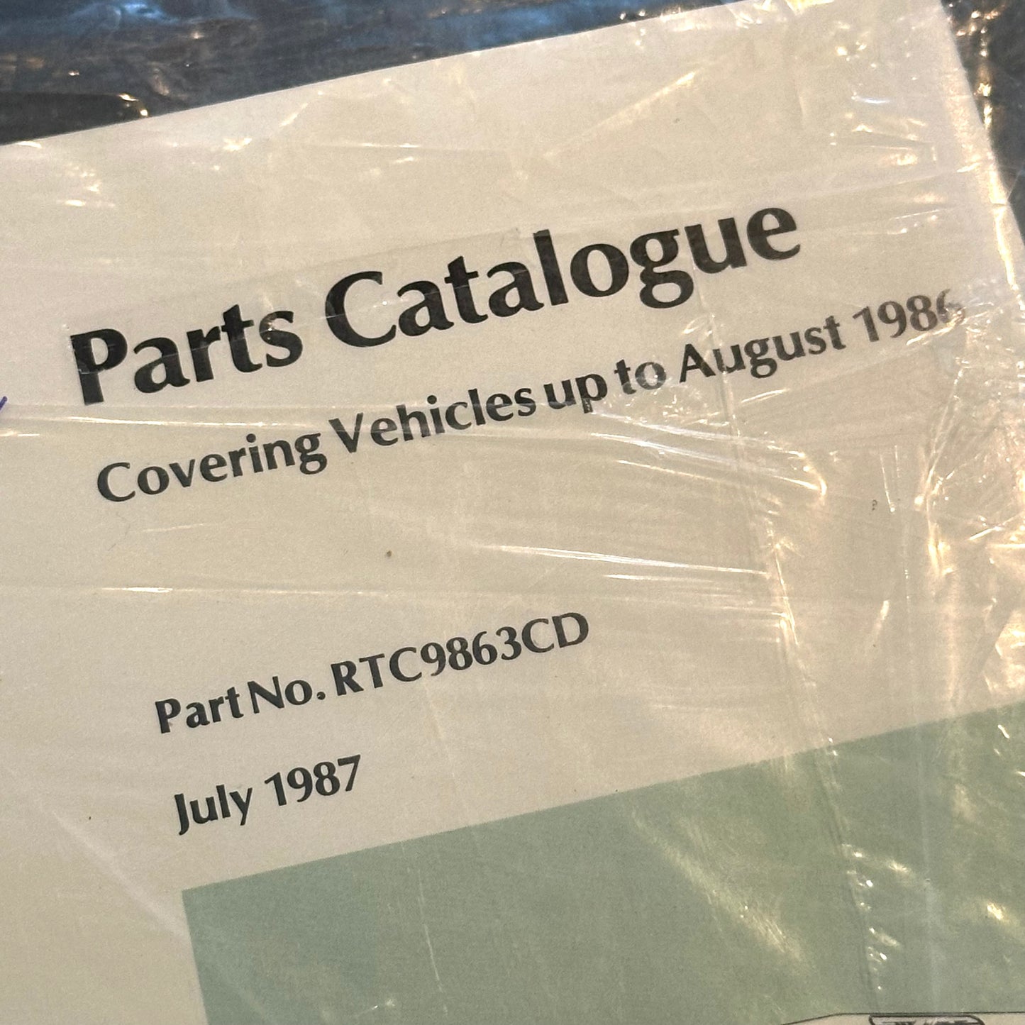 One Ten Parts Catalogue Up To August 1986