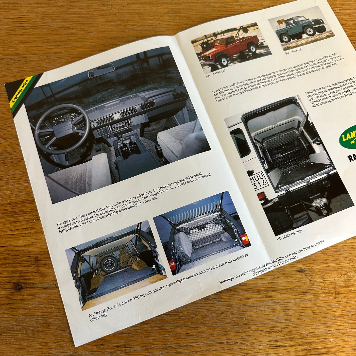 LAND ROVER RANGE ROVER INFO BROCHURE 1986 - SWEDISH