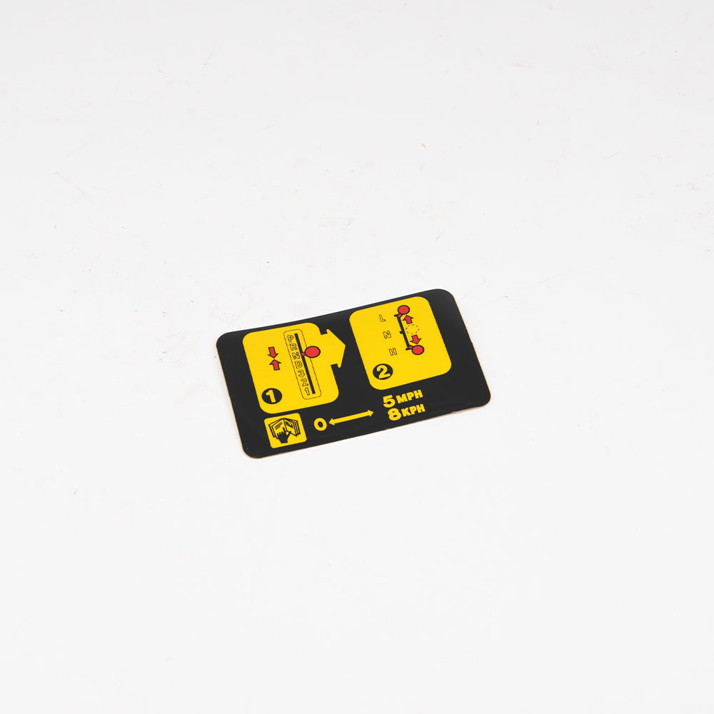 VERSNELLINGSBAK INSTRUCTIE LABEL DECAL