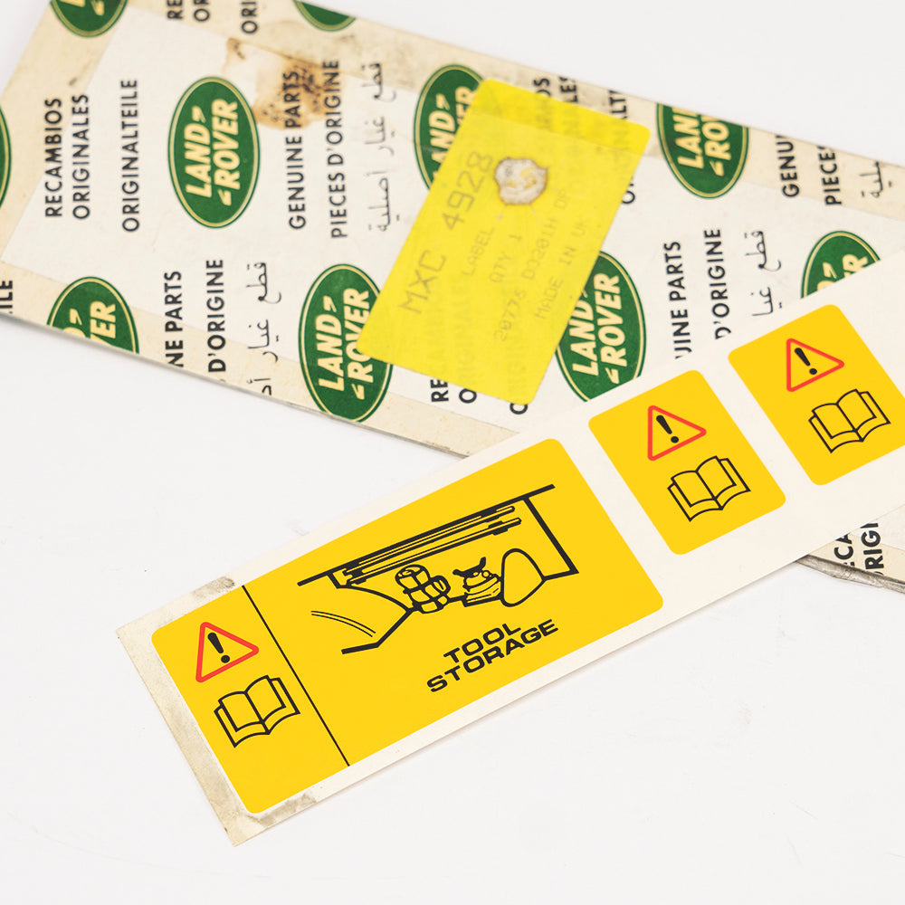 WAARSCHUWINGSSTICKER VOOR GEREEDSCHAPSOPBERGING